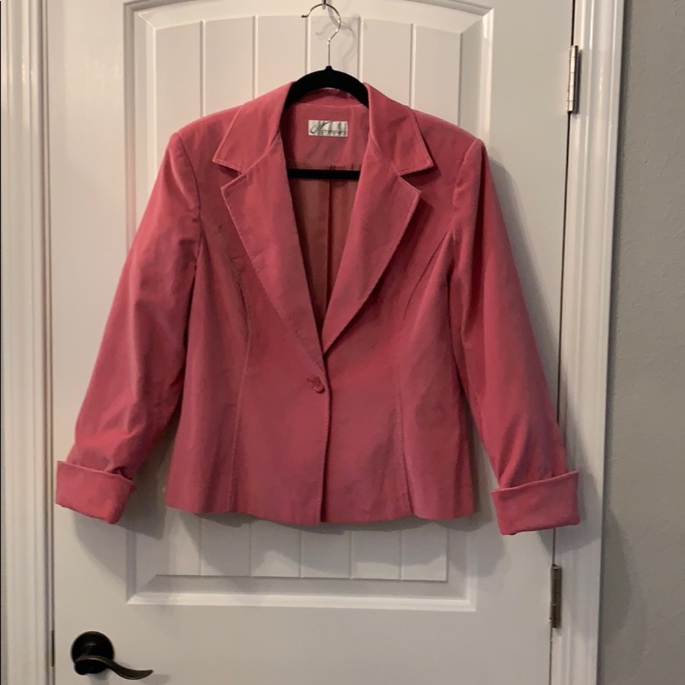 Dress Barn 3/4 Pink Velvet Blazer - Size L